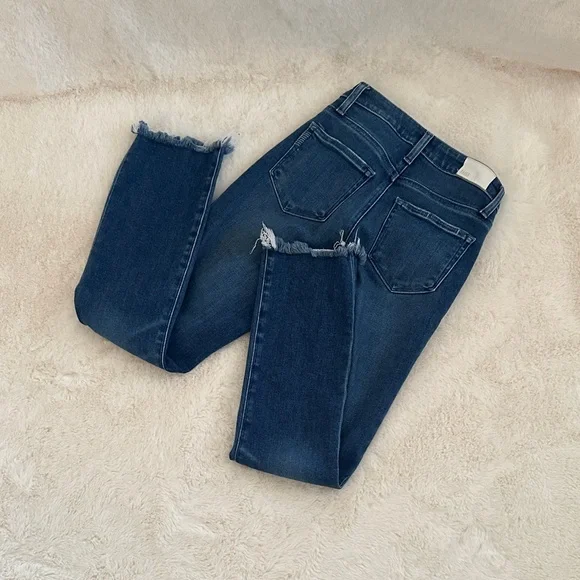 PAIGE Cindy High Waisted Women's Dark Blue Ankle Jeans - Picture 2 of 2